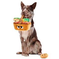 Quick Lick Picnic Plush Tug + Multi-Part + Enrichment Dog Toy