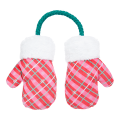 Barktic Mittens “Plaid Paw Warmers” Plush Tug Dog Toy