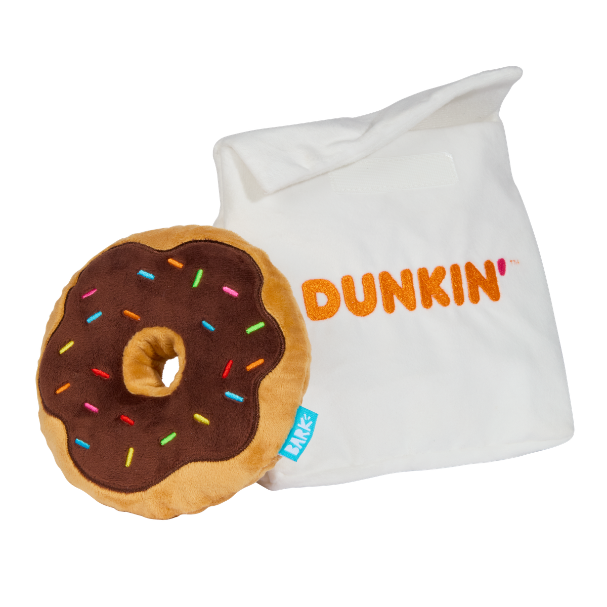 Dunkin'® Chocolate Frosted Donut Plush Multi-Part Dog Toy