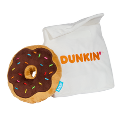 Dunkin'® Chocolate Frosted Donut Plush Multi-Part Dog Toy