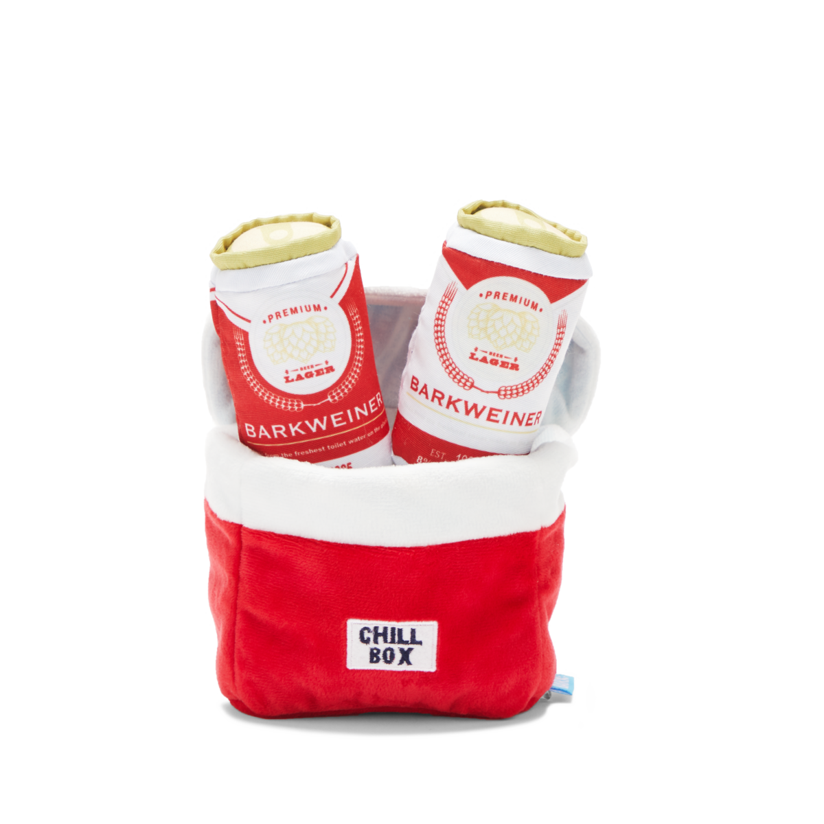 Bite Lite Beer Cooler Plush Multi-Part + Enrichment Dog Toy