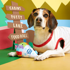 Throw Cone Plush 2-in-1 Fetch Dog Toy