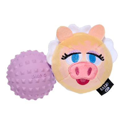 Miss Piggy as “Bouncing Emily Catch-it” Plush 2-in-1 Rip and Reveal Dog Toy