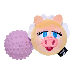 Miss Piggy as “Bouncing Emily Catch-it” Plush 2-in-1 Rip and Reveal Dog Toy