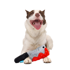 Squeakopath Knife Plush Tug Dog Toy