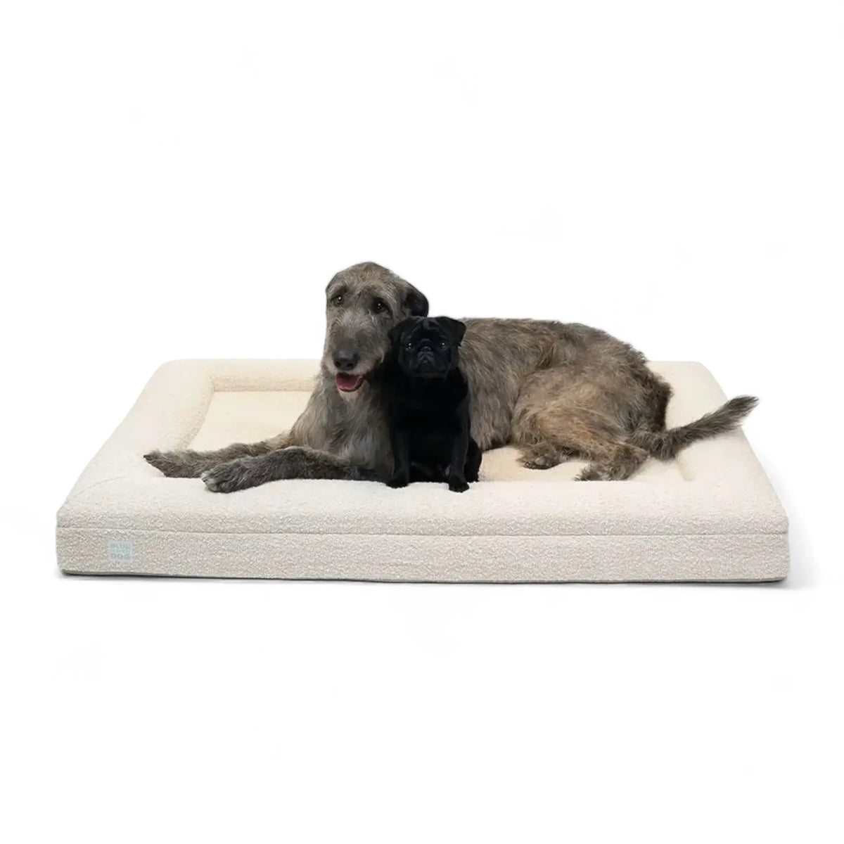Extra Large Bouclé Orthopedic Dog Bed (Bolster, Cloud)