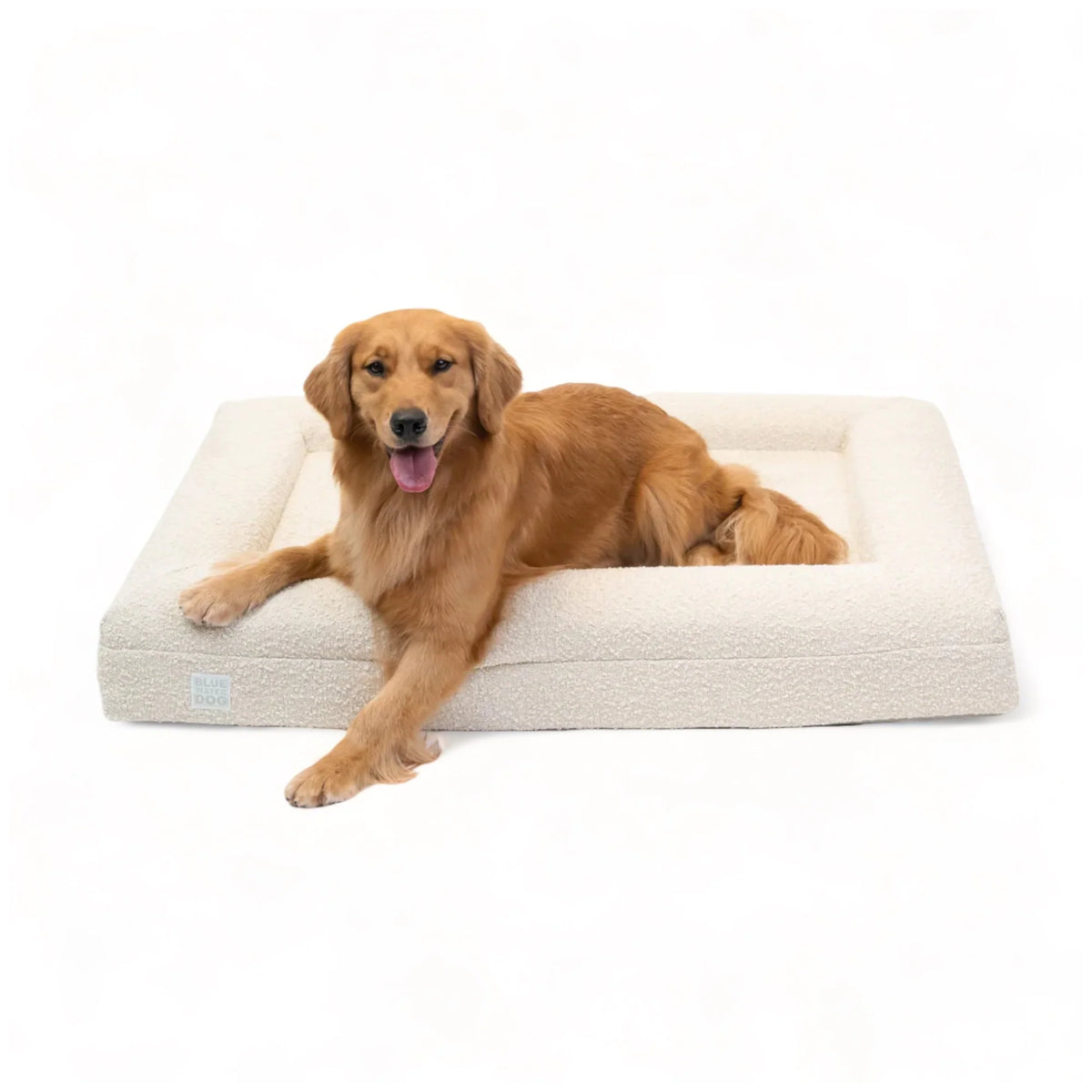Large Bouclé Orthopedic Dog Bed (Bolster, Cloud)