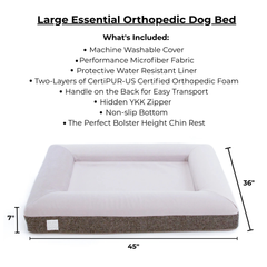 Large Microfiber Orthopedic Dog Bed (Bolster, Essential / Gray)