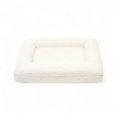Small Bouclé Orthopedic Dog Bed (Bolster, Cloud)