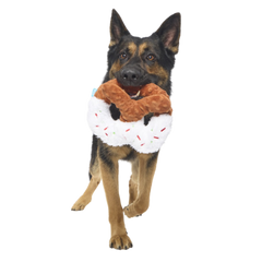 White Christmas Pretzel Plush Tug Dog Toy